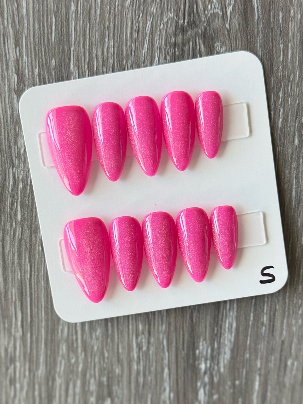 Shimmer Hot Pink Press-On Nails